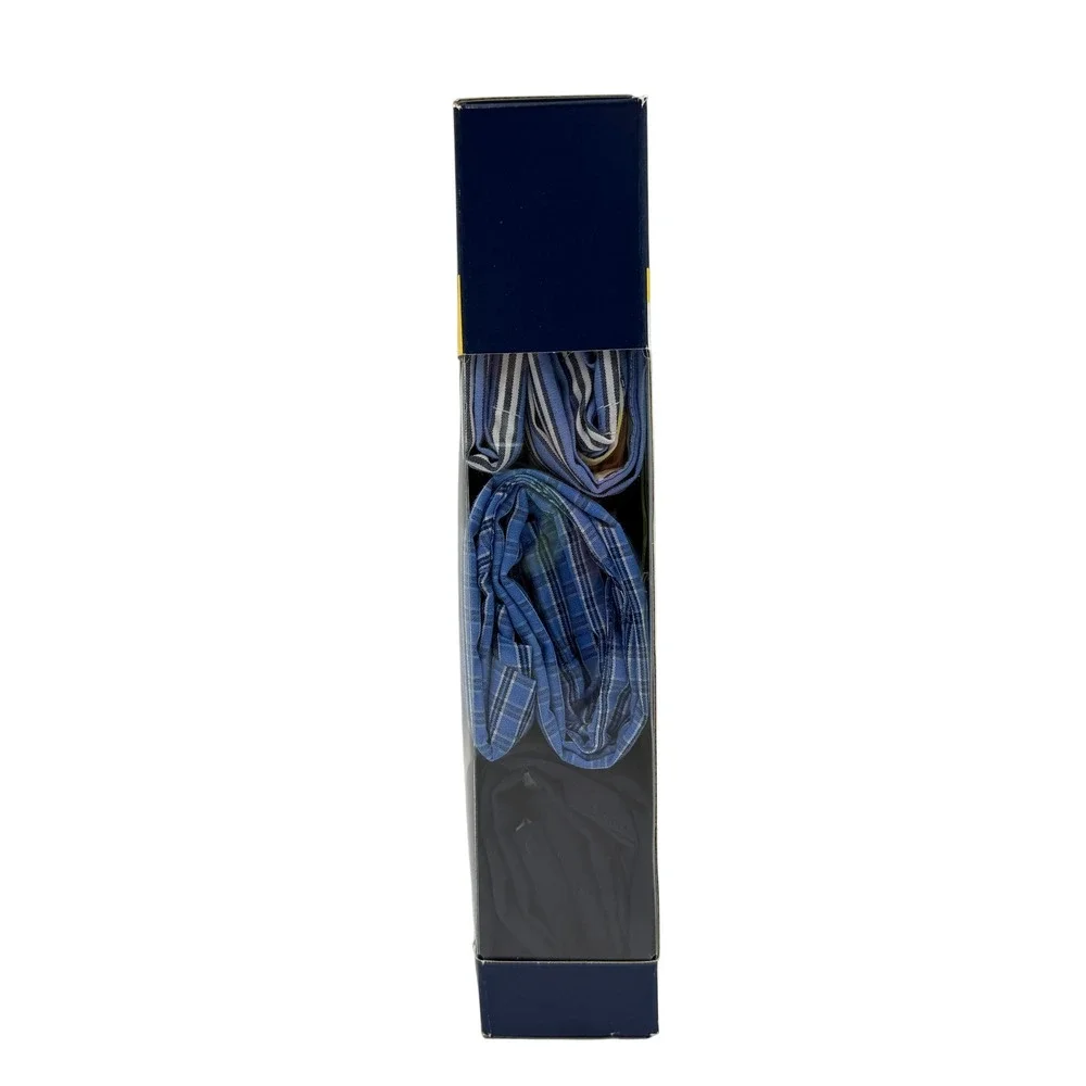 Polo Ralph Lauren Woven Boxers Men Medium Blue NIB 3-Pack Classic Fit Cotton